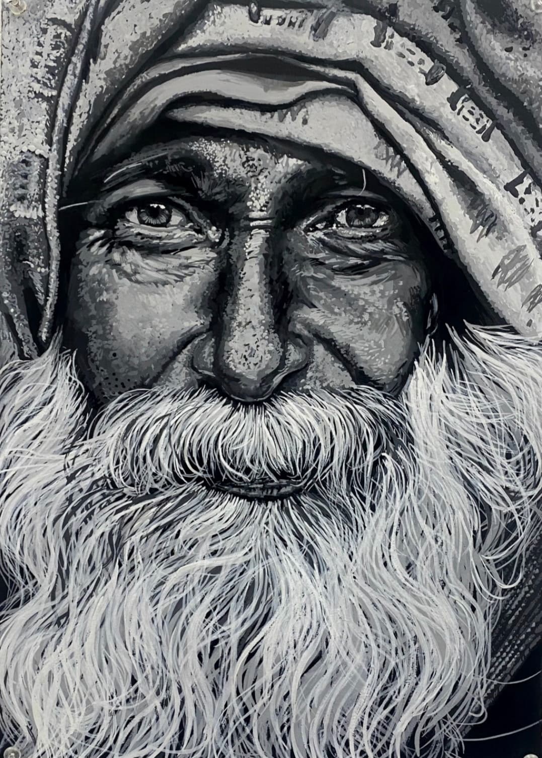 Mysterious Old Man - Gouache on Paper